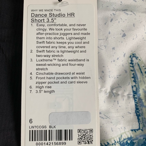 lululemon athletica Black Dance Studio High Rise Shorts Size 6 NWT - Picture 10 of 10